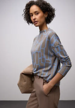 Shirt met print en trekkoord
