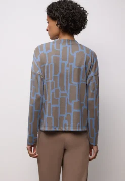 Shirt met print en trekkoord