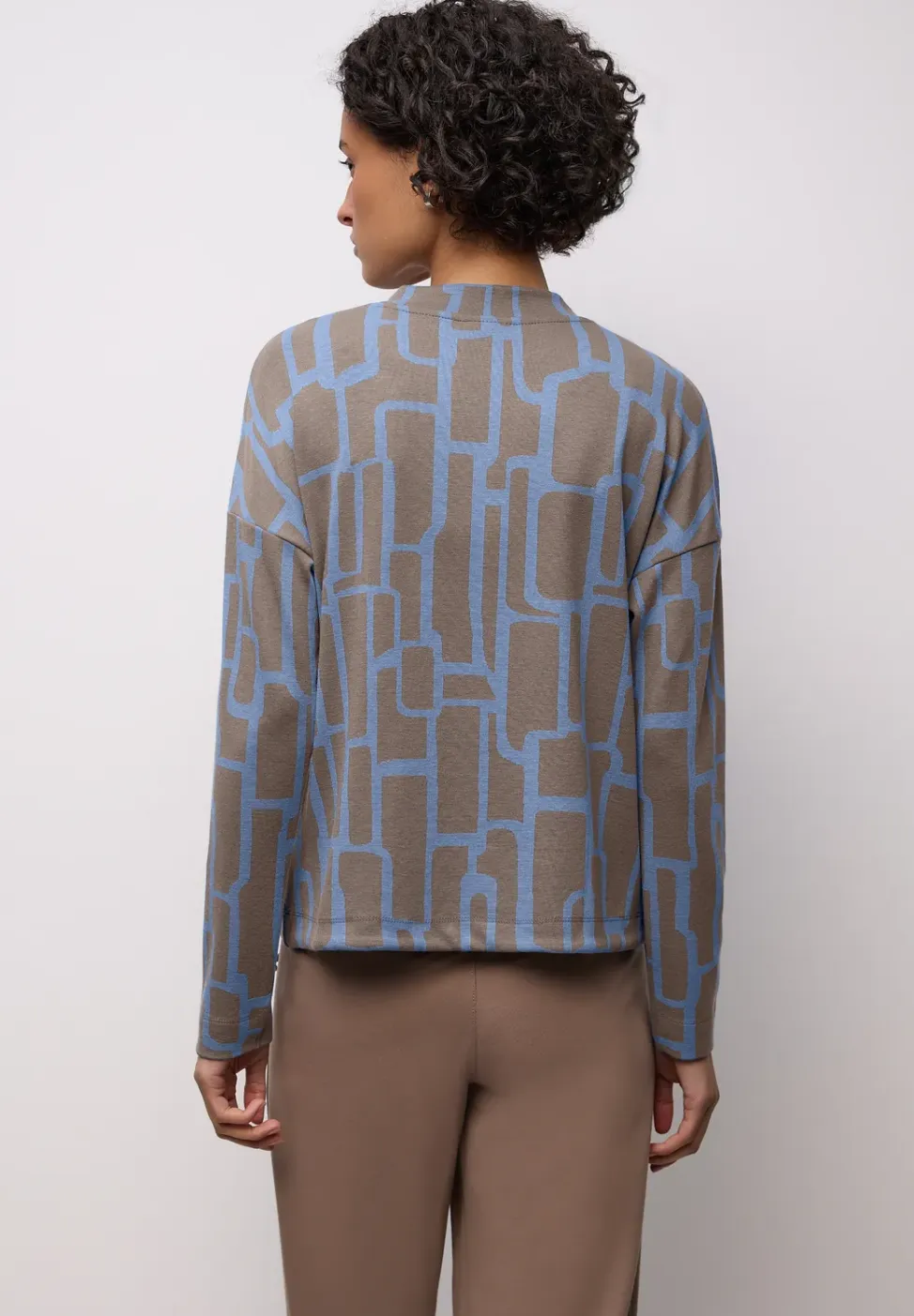Shirt met print en trekkoord