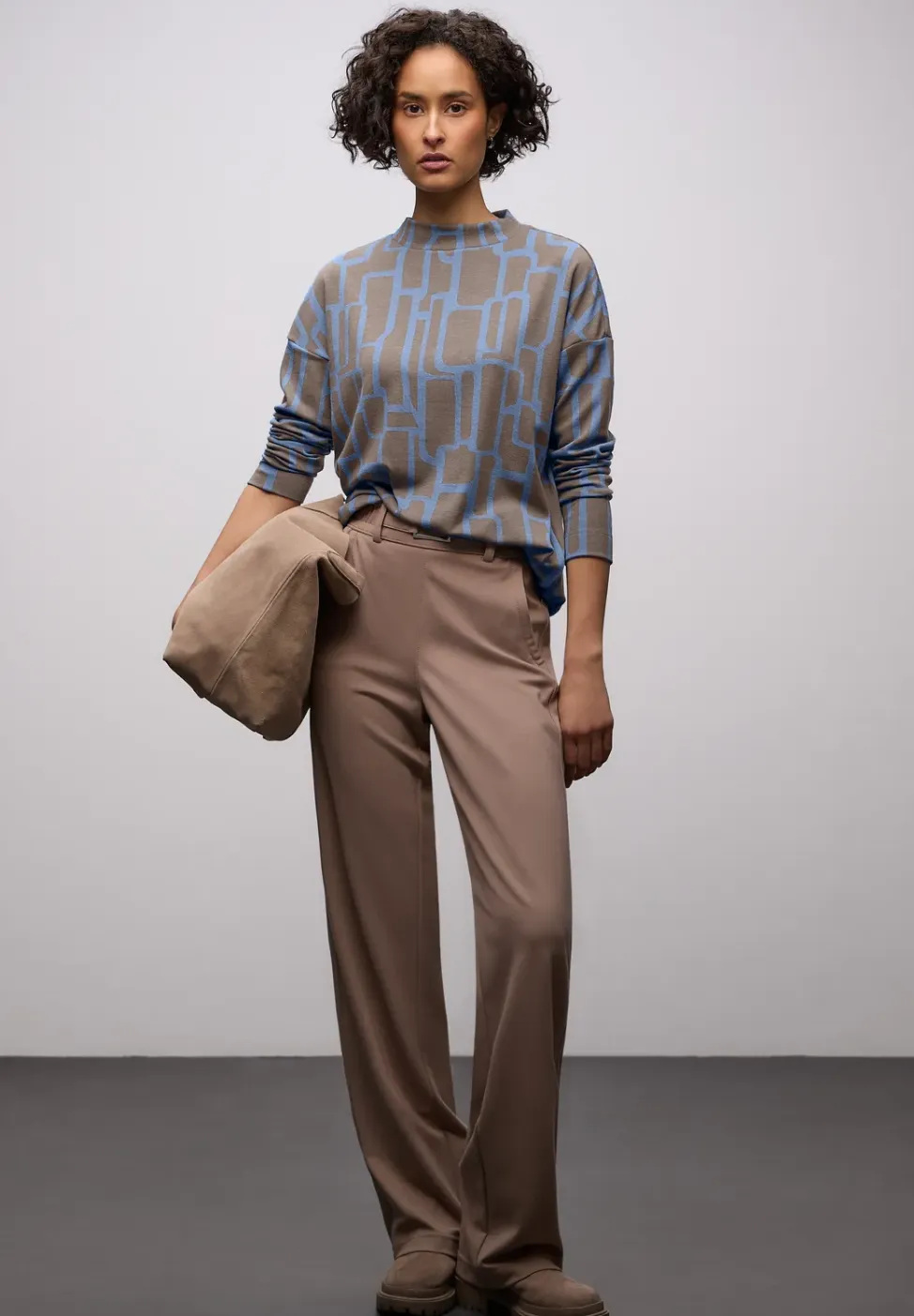 Shirt met print en trekkoord