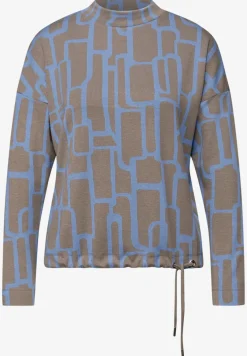Shirt met print en trekkoord