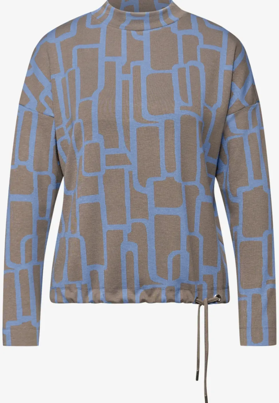 Shirt met print en trekkoord