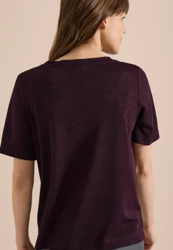 Shirt met print in linnenlook