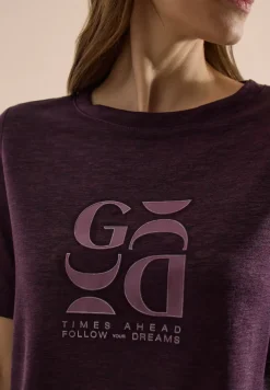 Shirt met print in linnenlook