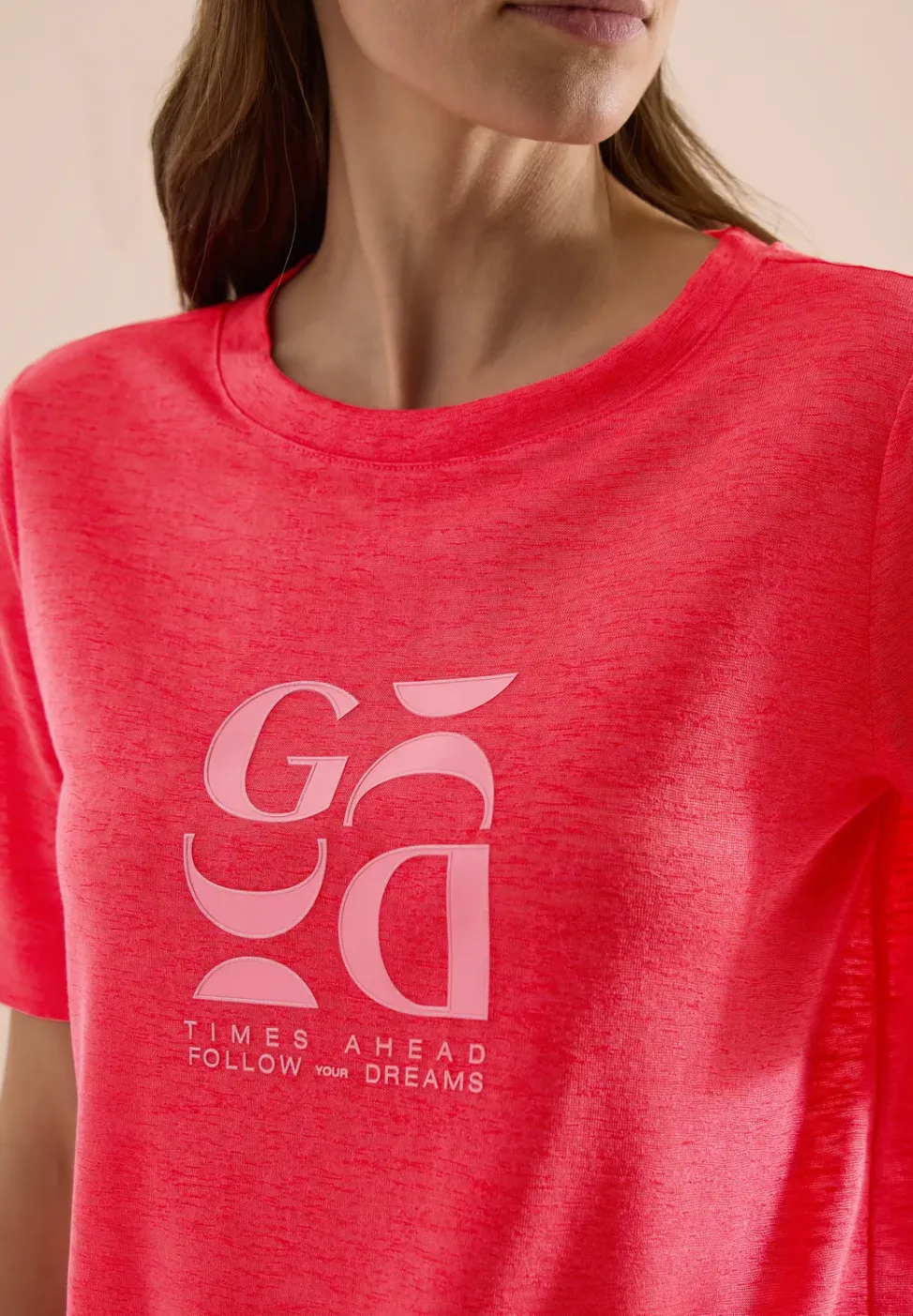 Shirt met print in linnenlook