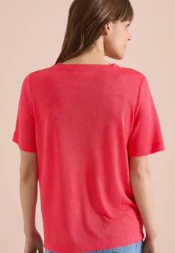 Shirt met print in linnenlook