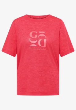 Shirt met print in linnenlook