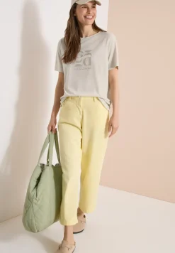 Shirt met print in linnenlook