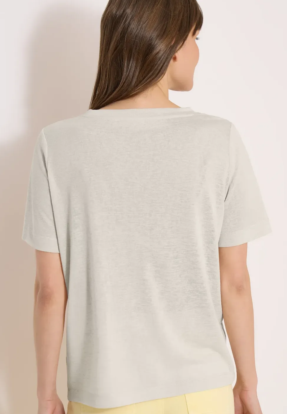 Shirt met print in linnenlook