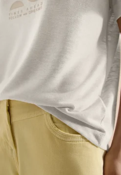 Shirt met print in linnenlook