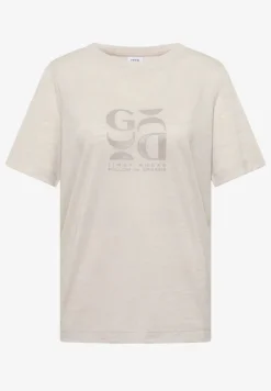 Shirt met print in linnenlook