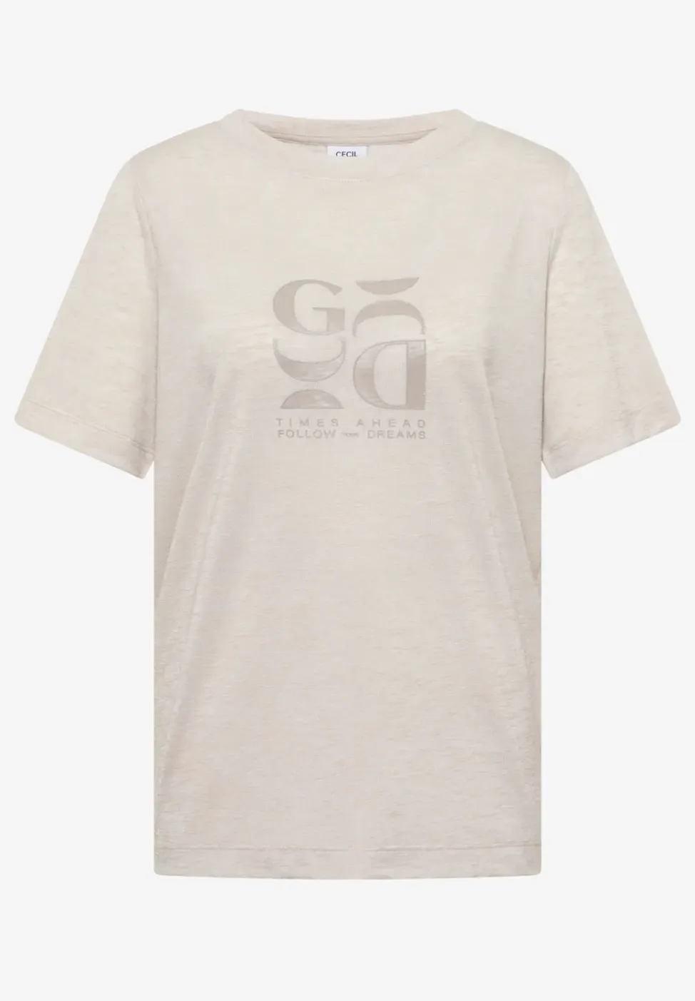 Shirt met print in linnenlook
