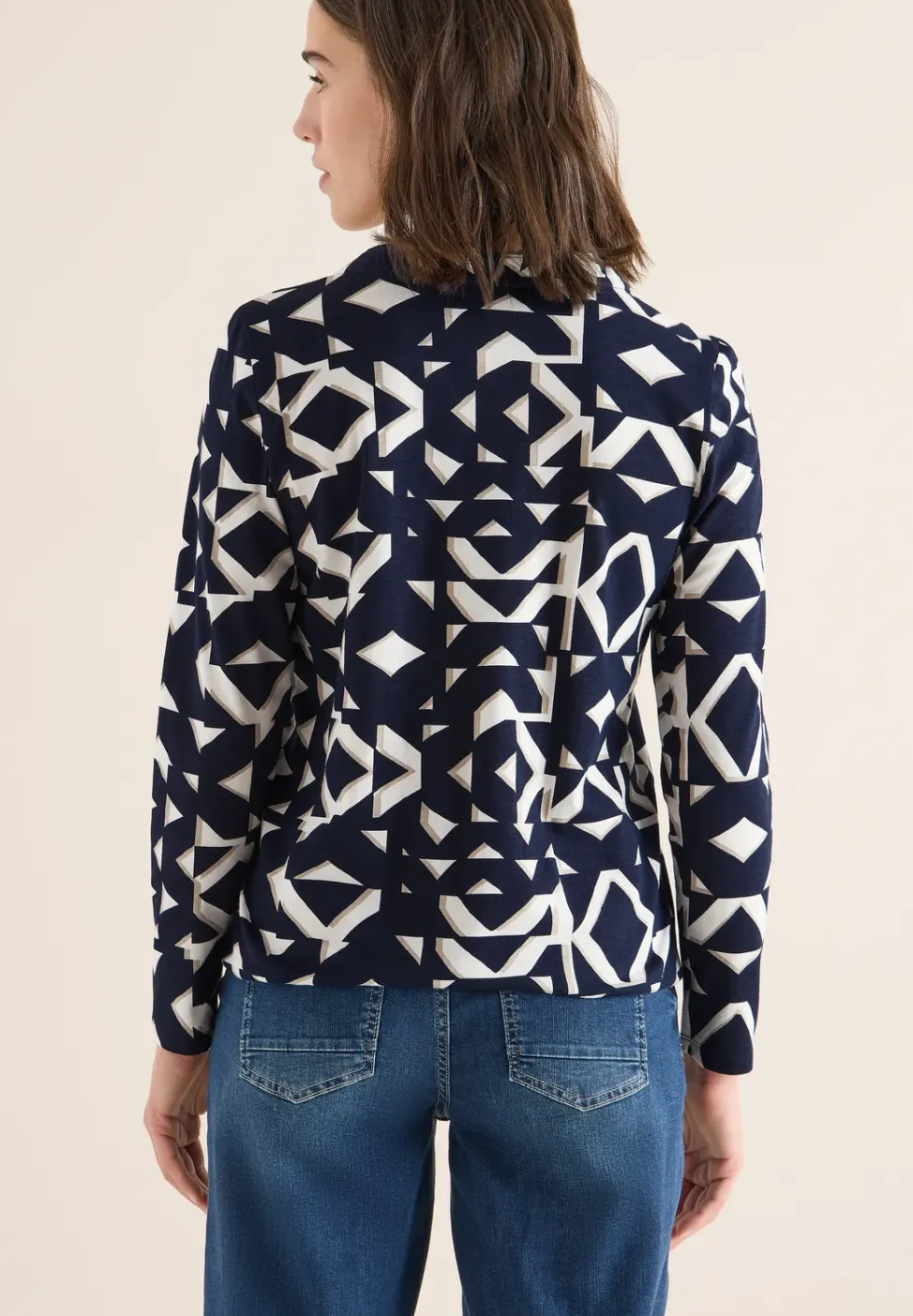 Shirt met print in tunieklook