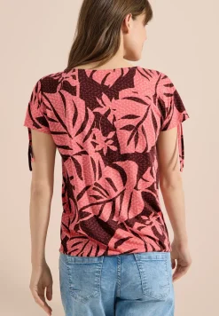 Shirt met rimpels en print