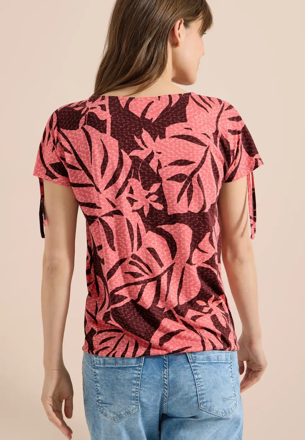 Shirt met rimpels en print