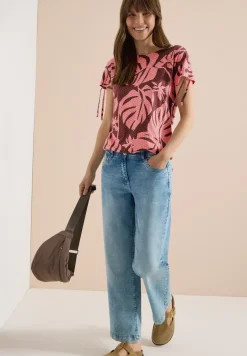 Shirt met rimpels en print
