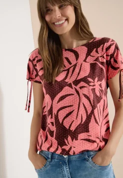 Shirt met rimpels en print
