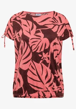 Shirt met rimpels en print