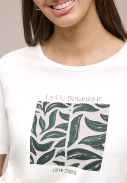 Shirt met ronde hals en artwork van bladeren