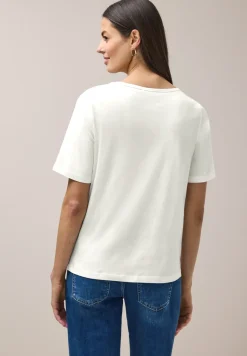 Shirt met ronde hals en artwork van bladeren