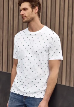 Shirt met ronde hals en all-over print