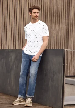 Shirt met ronde hals en all-over print