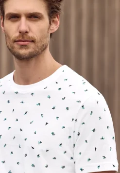 Shirt met ronde hals en all-over print