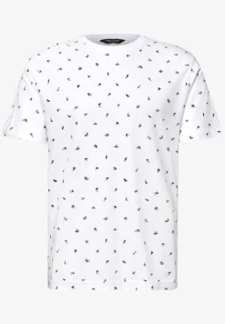Shirt met ronde hals en all-over print