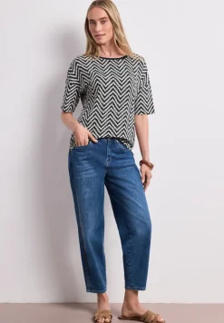 Shirt met ronde hals en all-over print