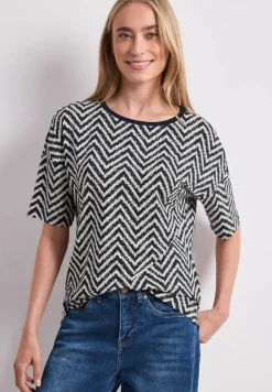 Shirt met ronde hals en all-over print