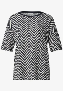 Shirt met ronde hals en all-over print