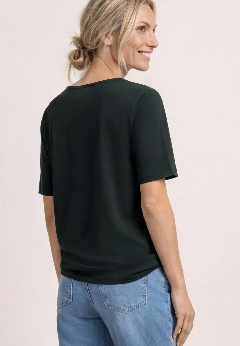 Shirt met ronde hals en artwork van bladeren