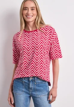 Shirt met ronde hals en all-over print