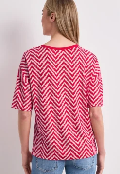 Shirt met ronde hals en all-over print