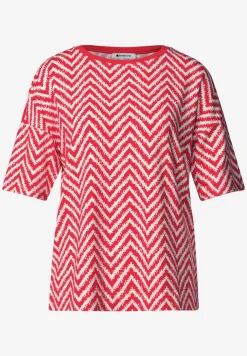 Shirt met ronde hals en all-over print