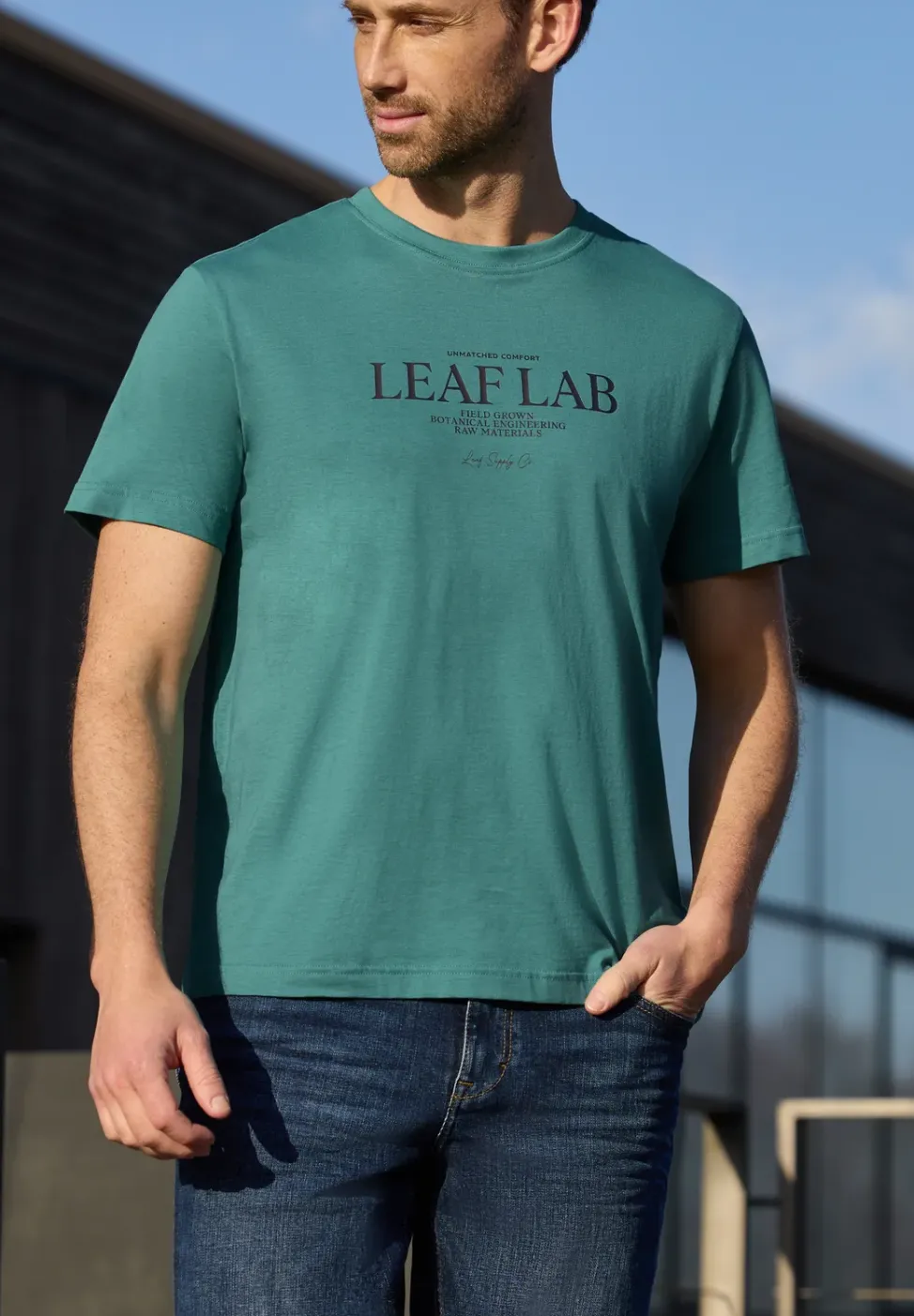 Shirt met ronde hals en borstprint