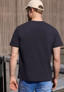 Shirt met ronde hals en borstprint