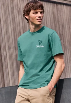 Shirt met ronde hals en borstprint
