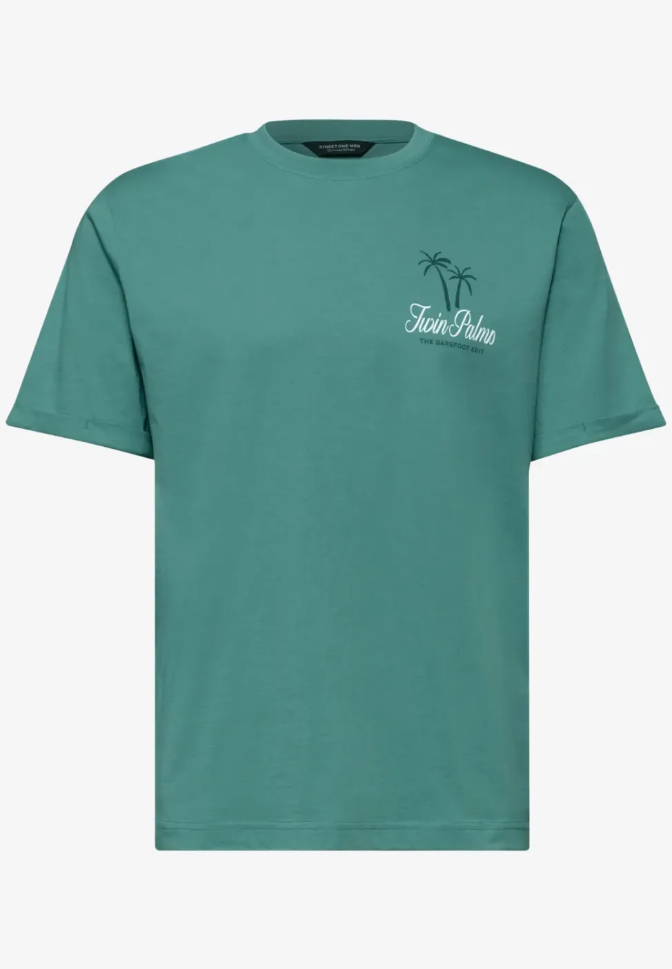 Shirt met ronde hals en borstprint
