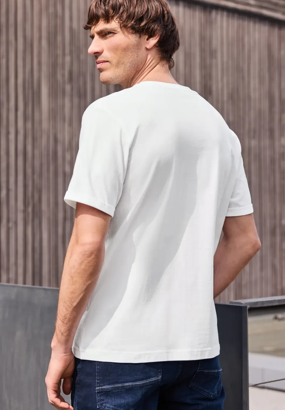 Shirt met ronde hals en borstprint
