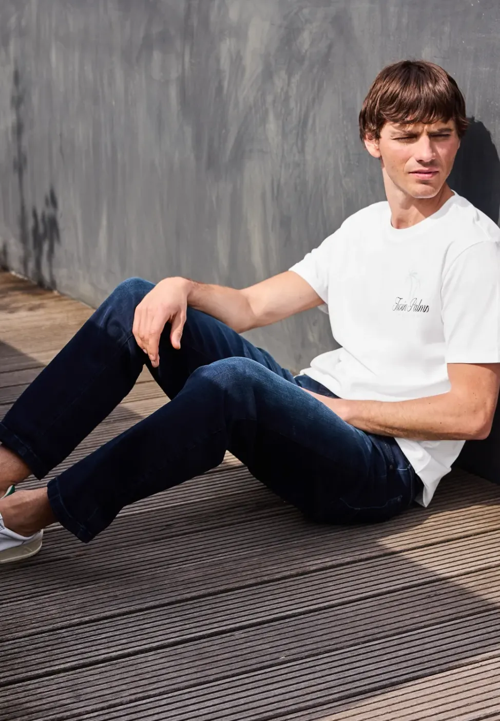 Shirt met ronde hals en borstprint