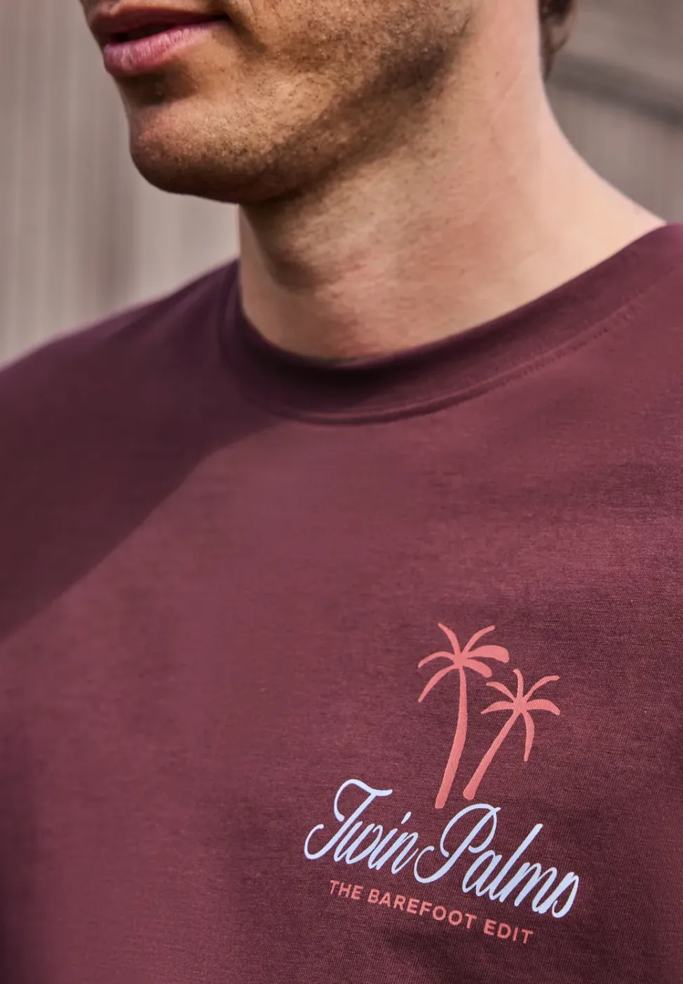 Shirt met ronde hals en borstprint