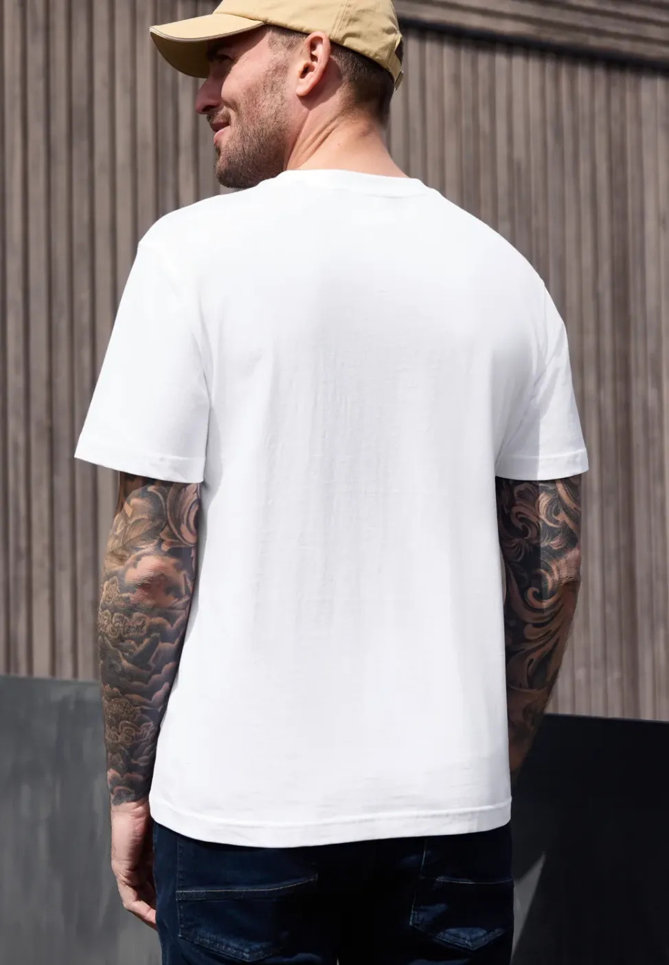 Shirt met ronde hals en borstprint