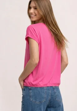 Shirt met ronde hals en decoratieve tape
