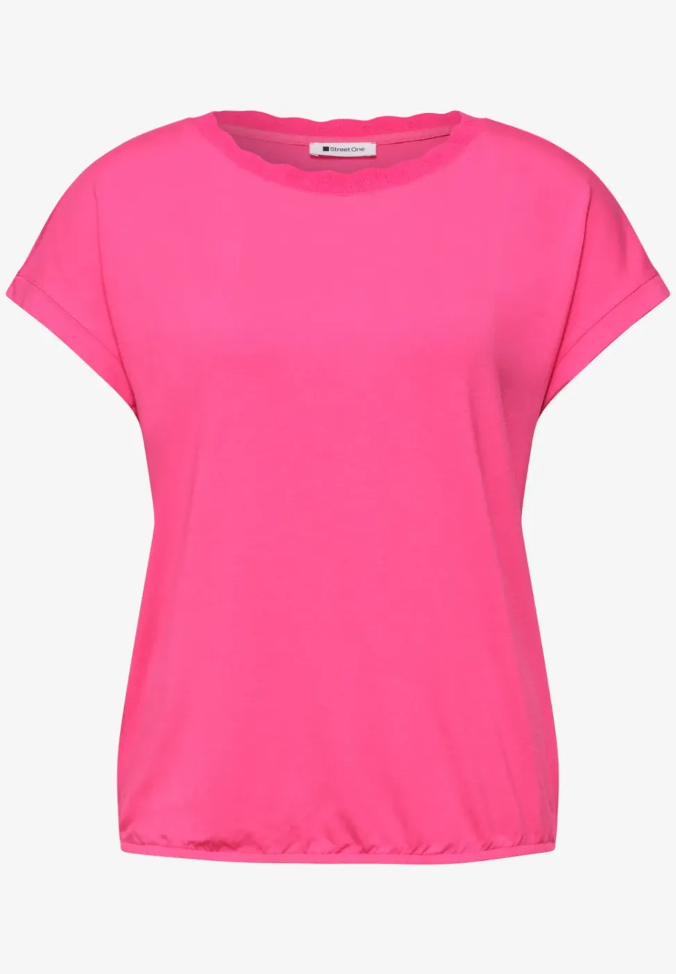 Shirt met ronde hals en decoratieve tape