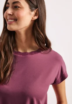 Shirt met ronde hals en decoratieve tape