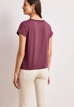 Shirt met ronde hals en decoratieve tape