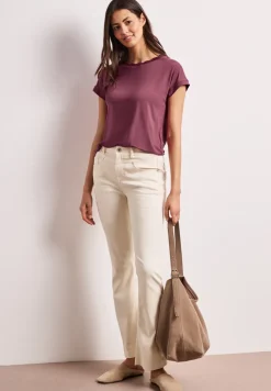 Shirt met ronde hals en decoratieve tape