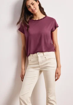 Shirt met ronde hals en decoratieve tape
