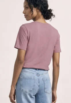 Shirt met ronde hals en edelstenen